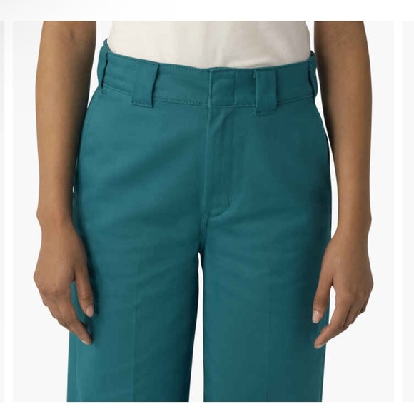 Dickies Women's Regular Fit Wide Leg teal green deep‎ lake Work Pants size 12R - Picture 5 of 7